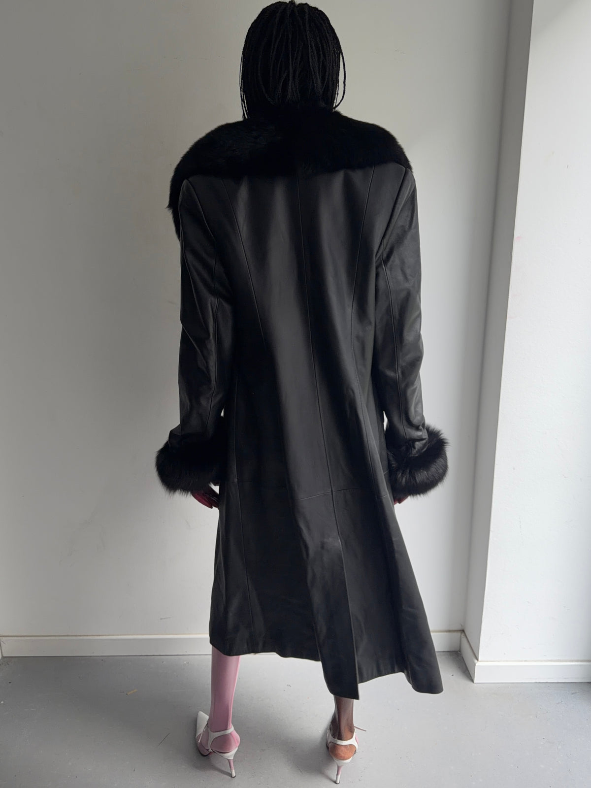 real leather and real fur coat