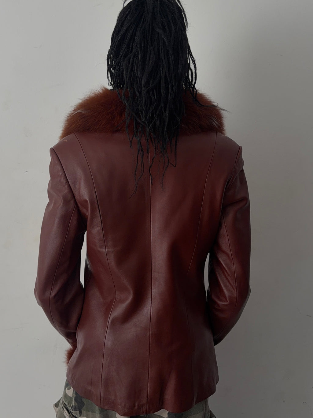 real leather jacket with real fur and fur lining (L)
