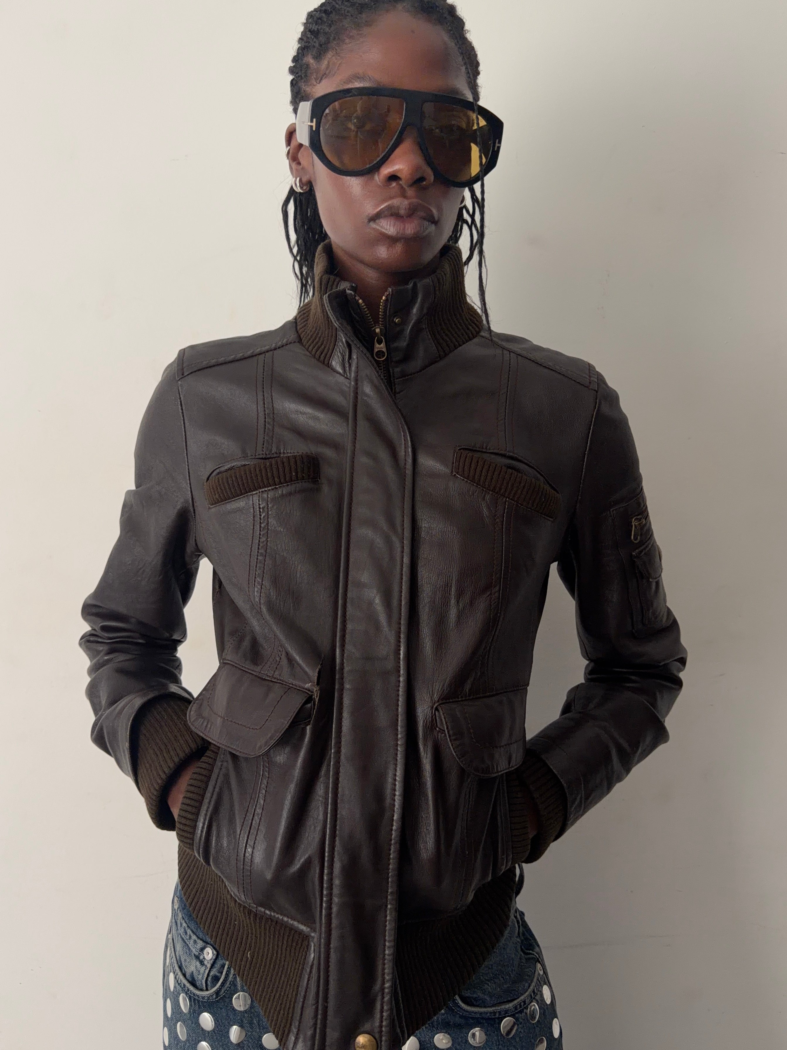 real leather jacket (M)