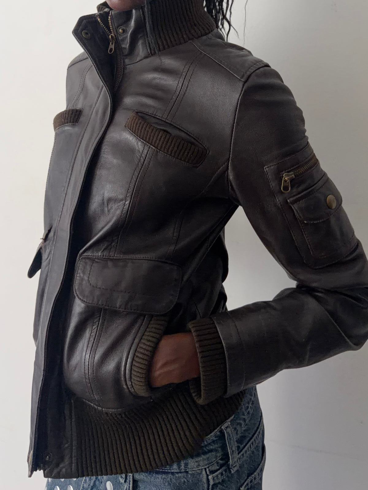 real leather jacket (M)