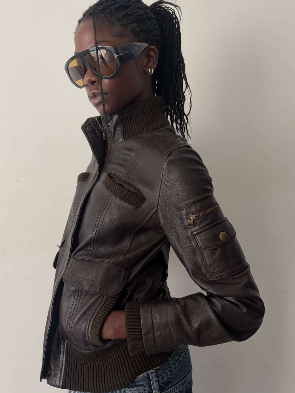 real leather jacket (M)