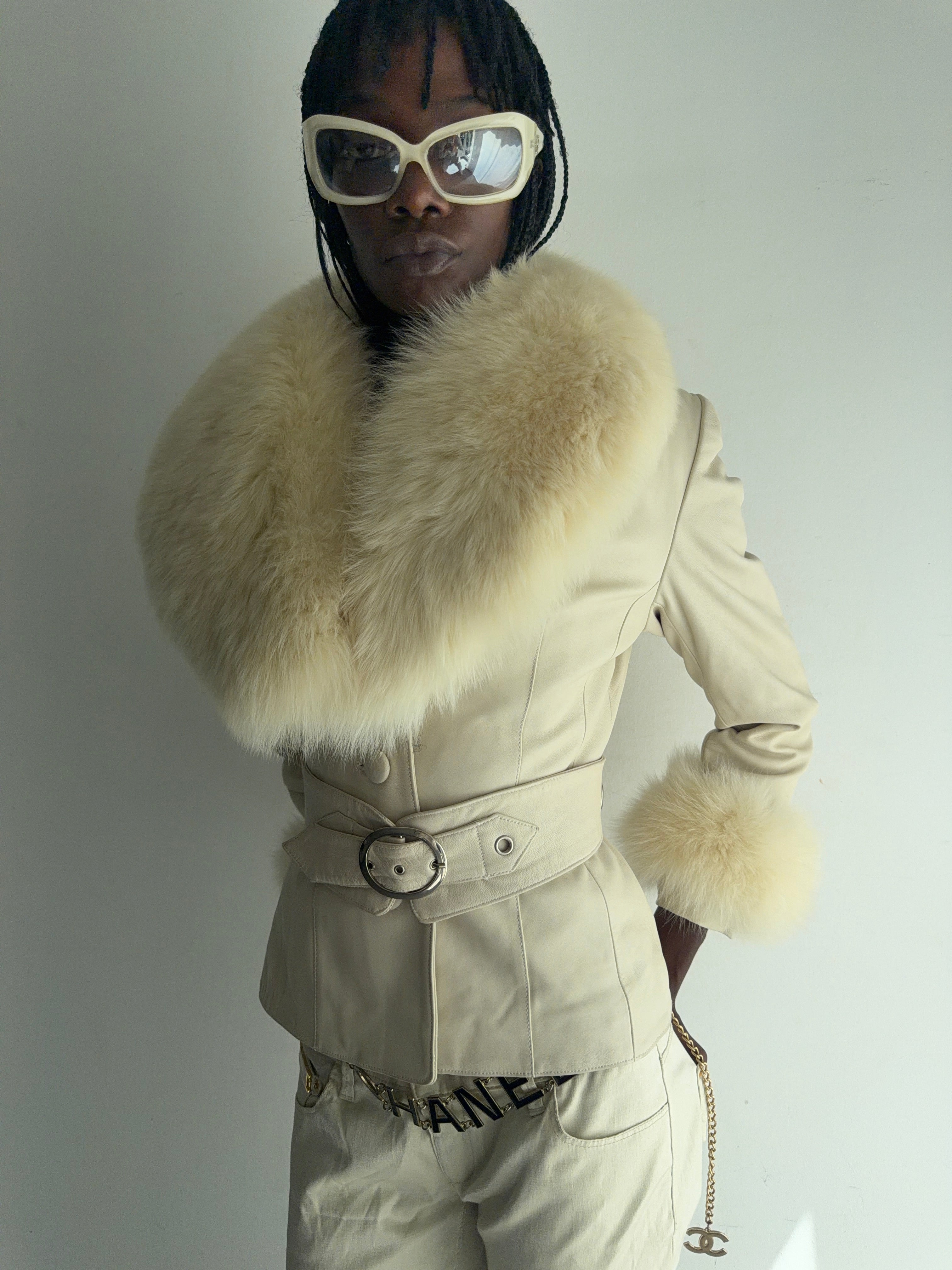 real leather jacket also  with real fur inside that can removed