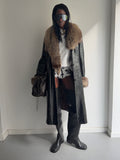 real leather and fur coat with warm lining