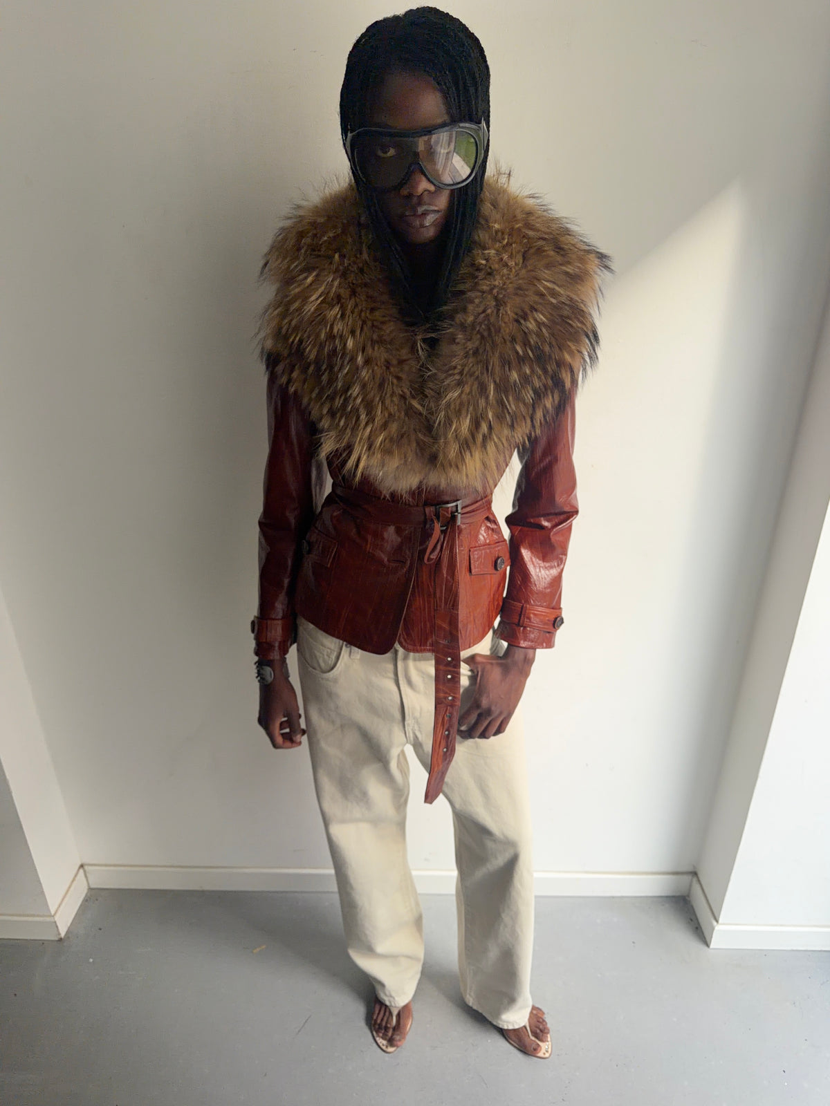 real leather jacket with fur lining