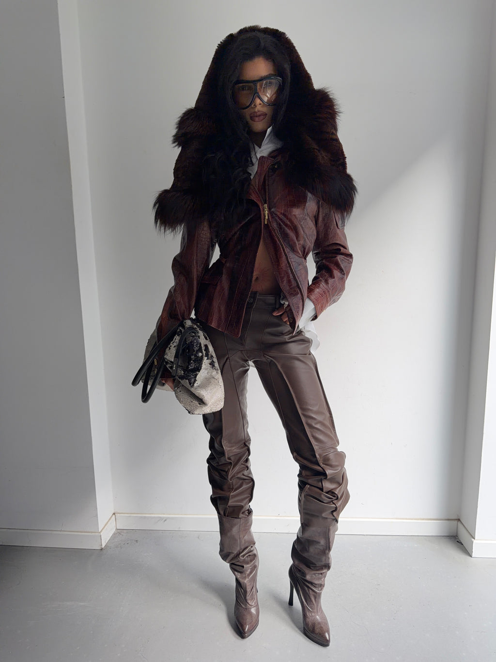 real leather and fur jacket