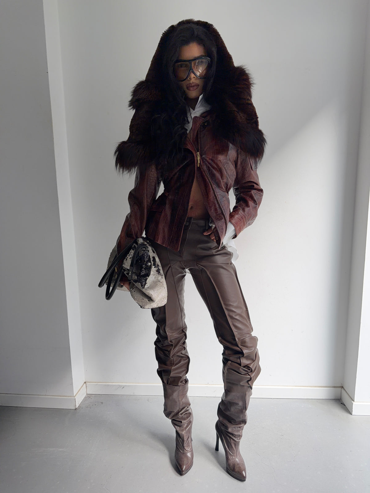 real leather and fur jacket