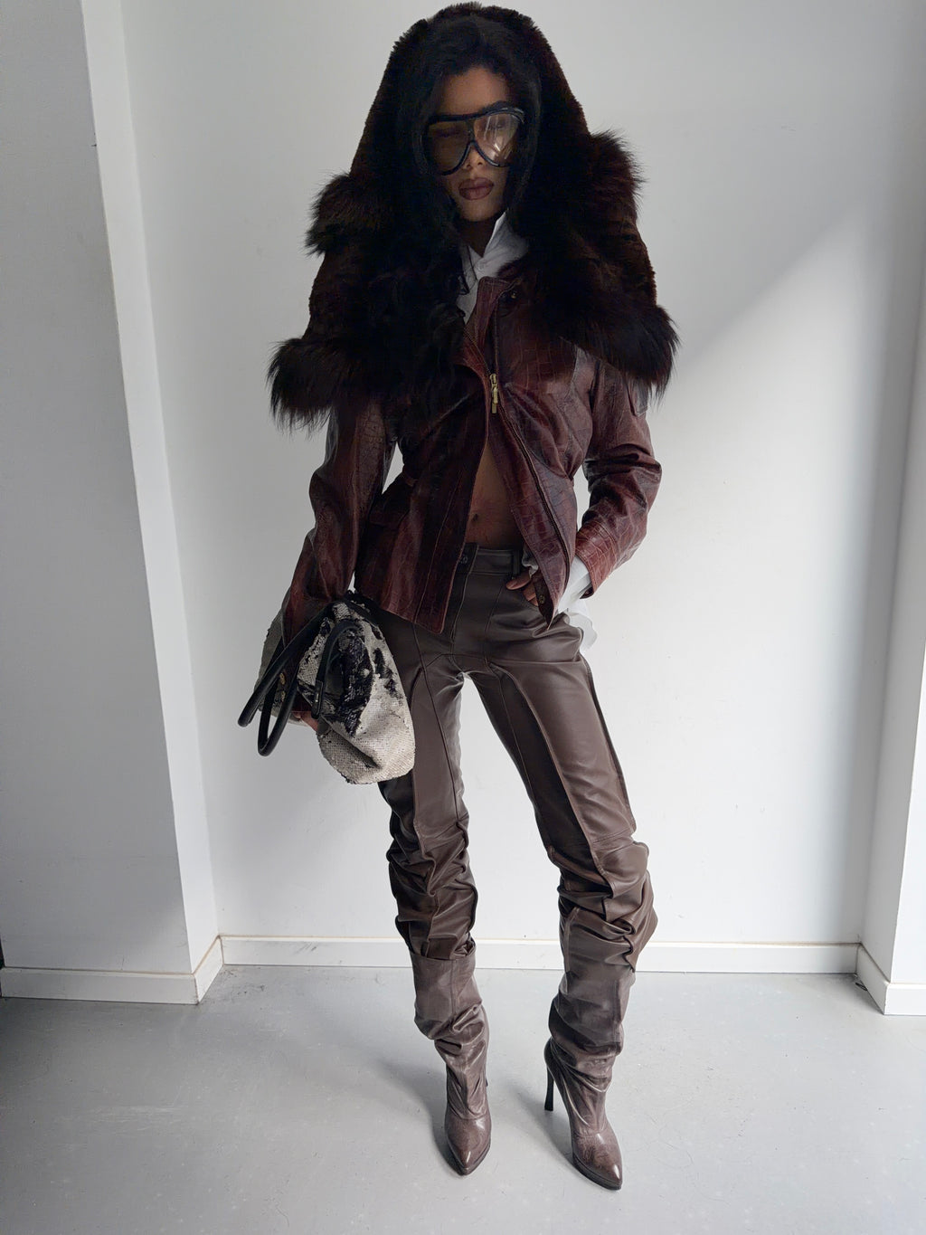 real leather and fur jacket