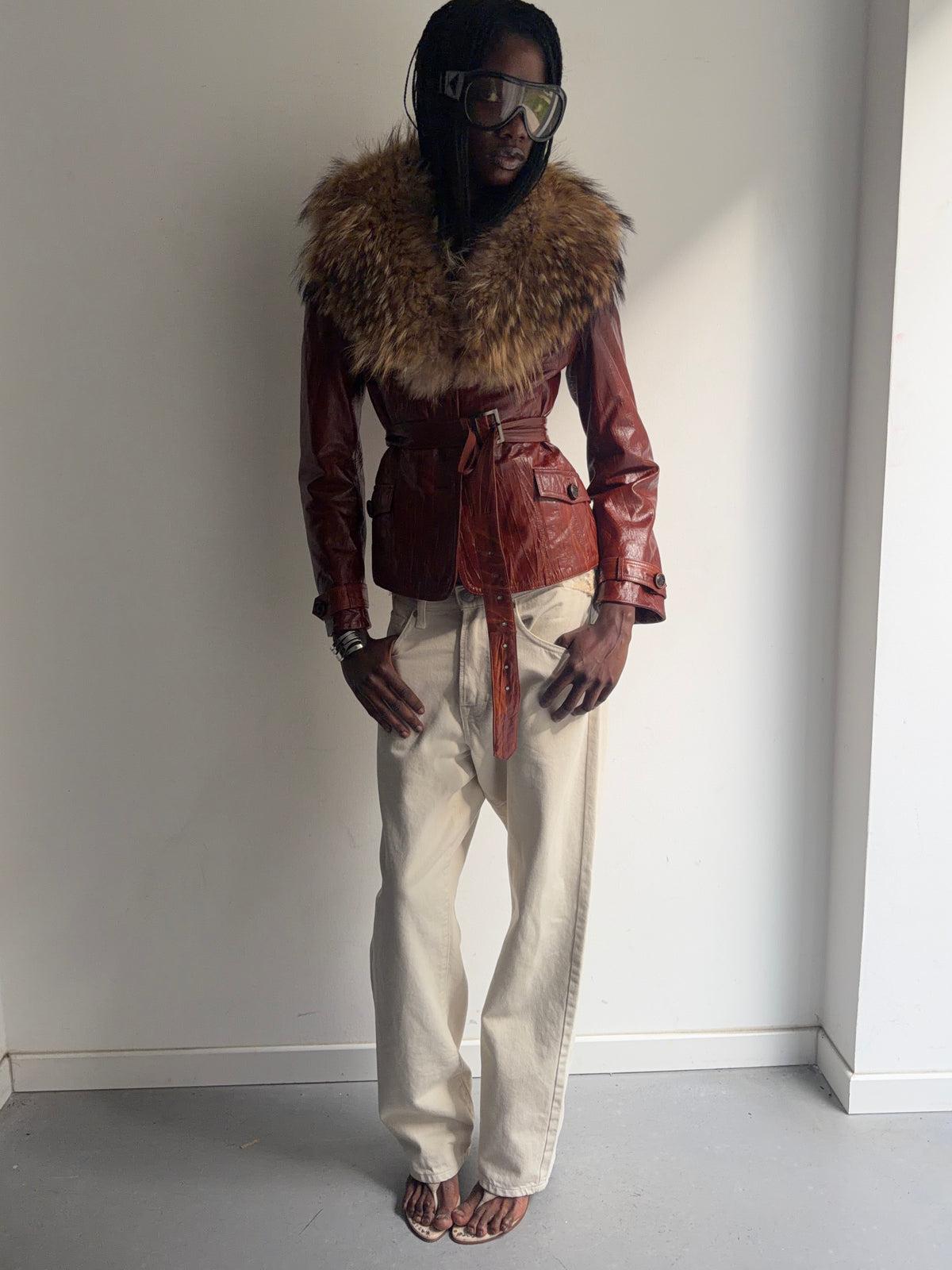real leather jacket with fur lining