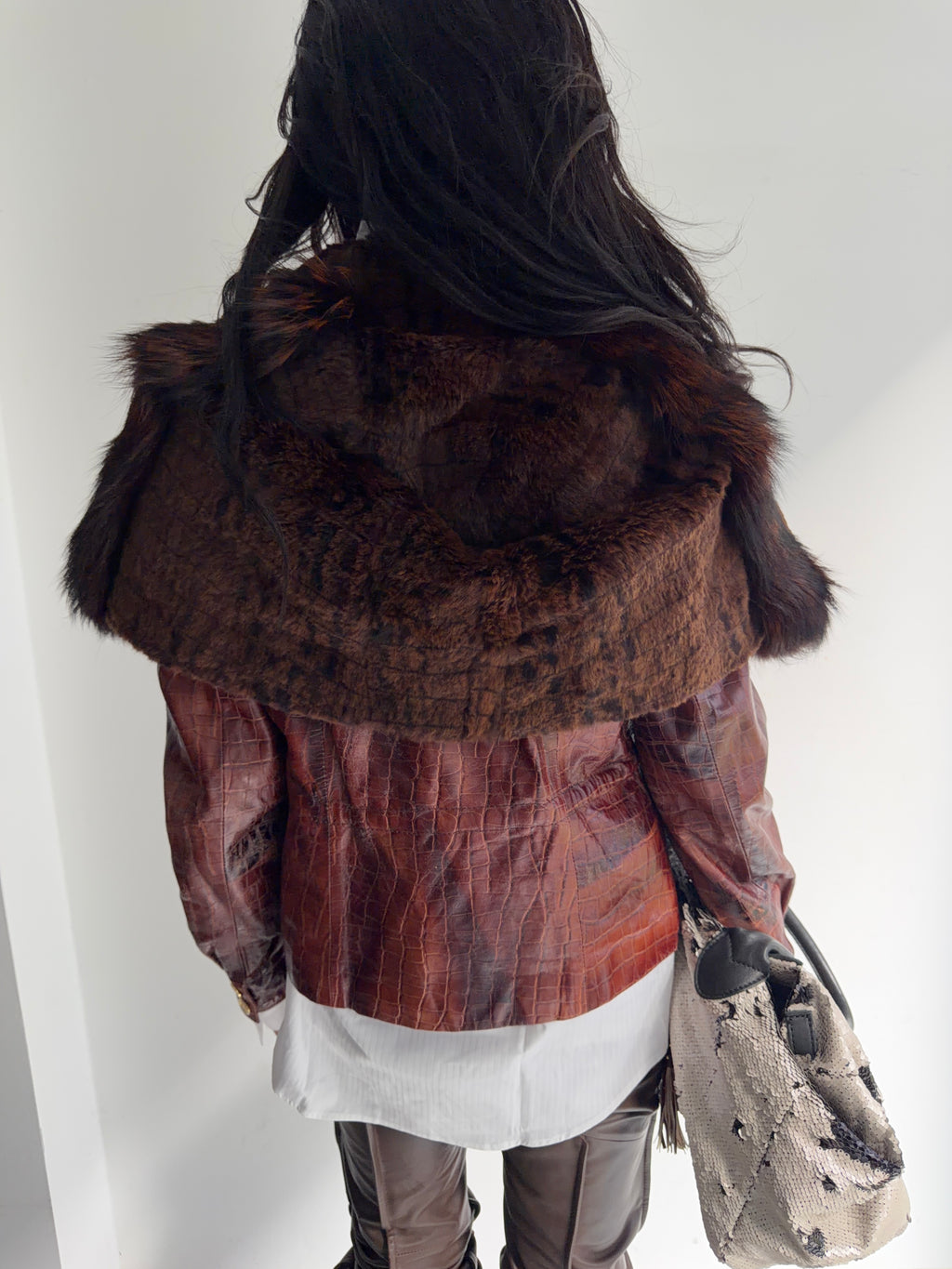 real leather and fur jacket