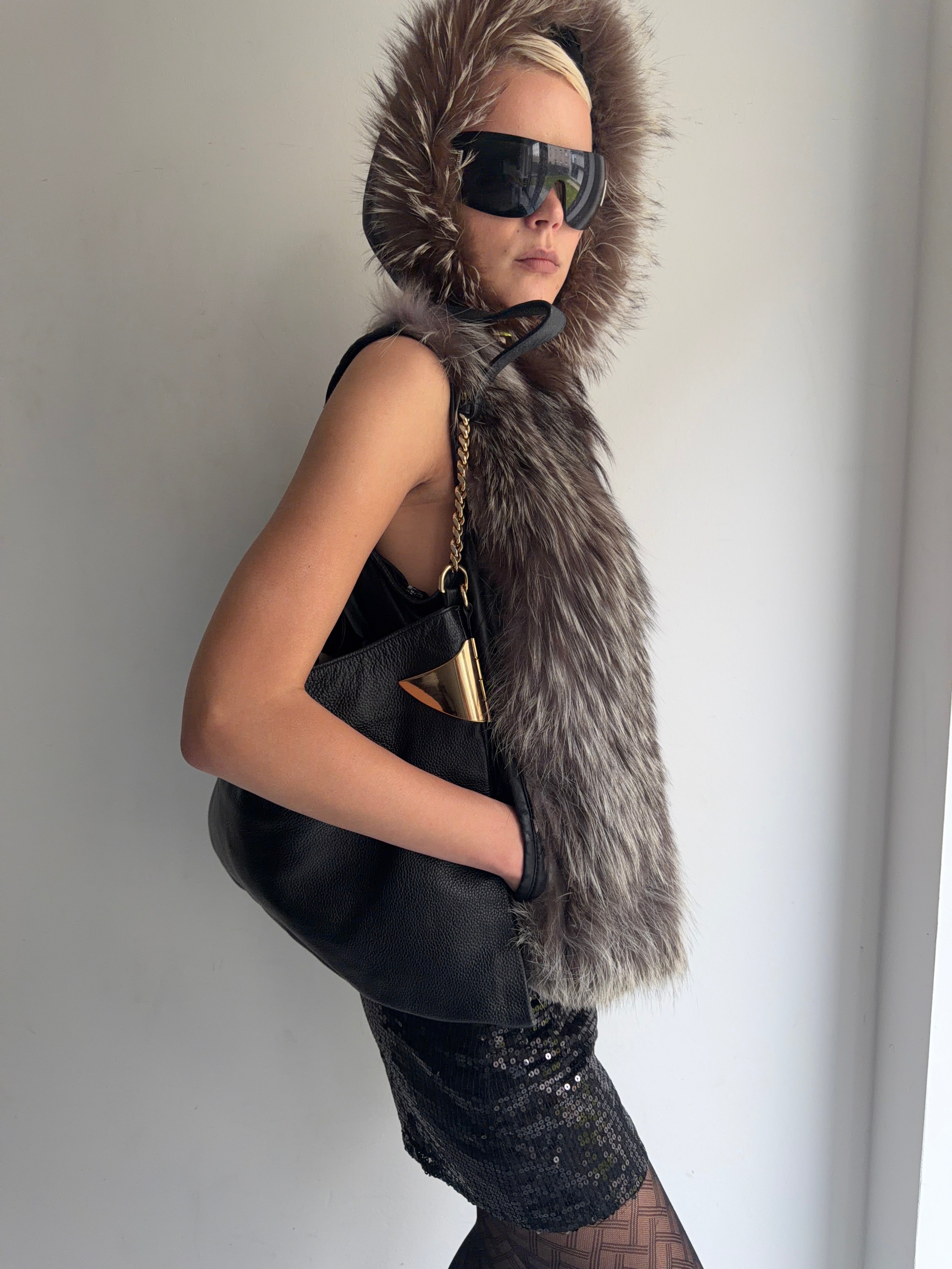 set( real fur vest+shorts)