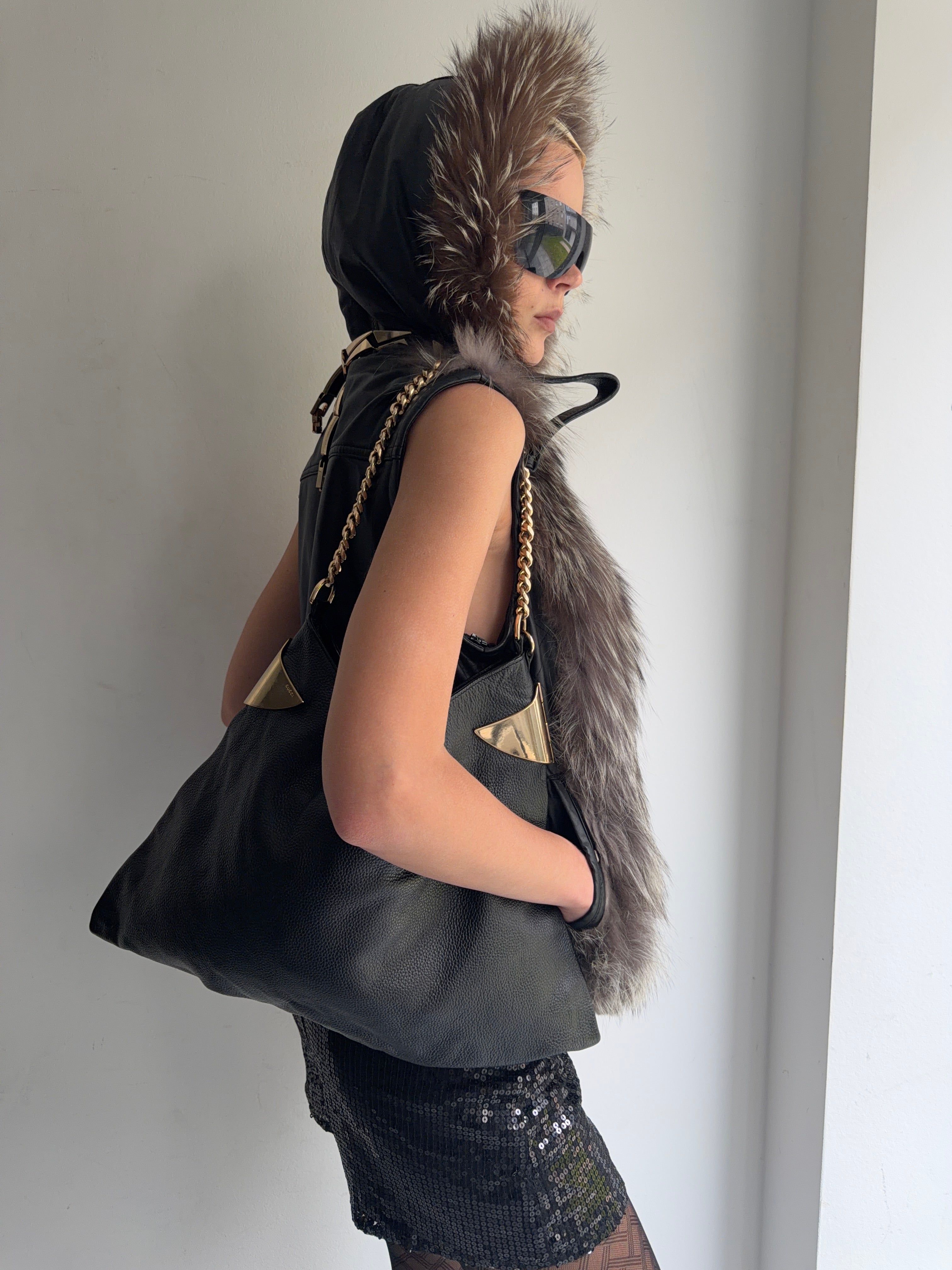 set( real fur vest+shorts)