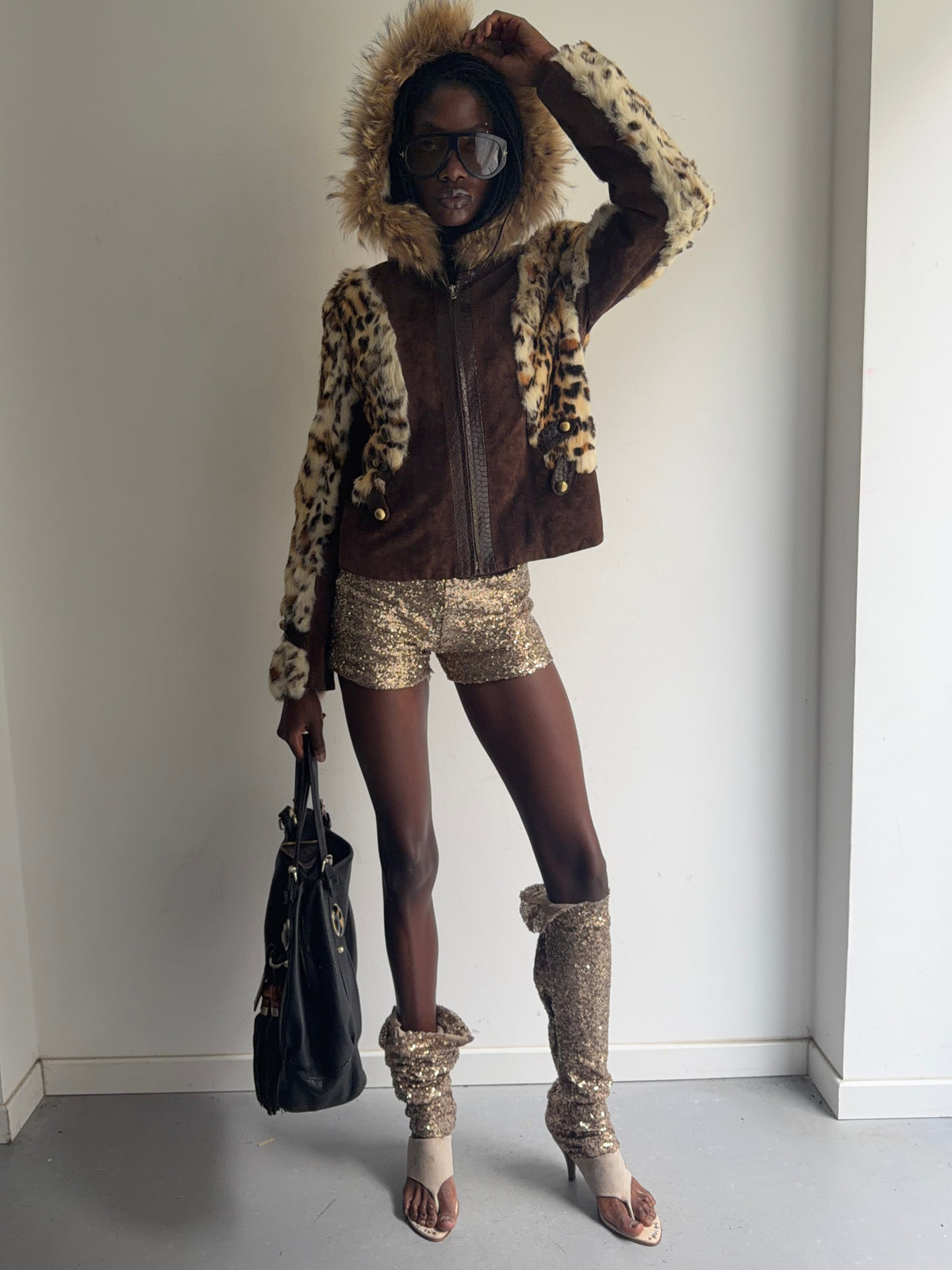 real leather and real fur jacket