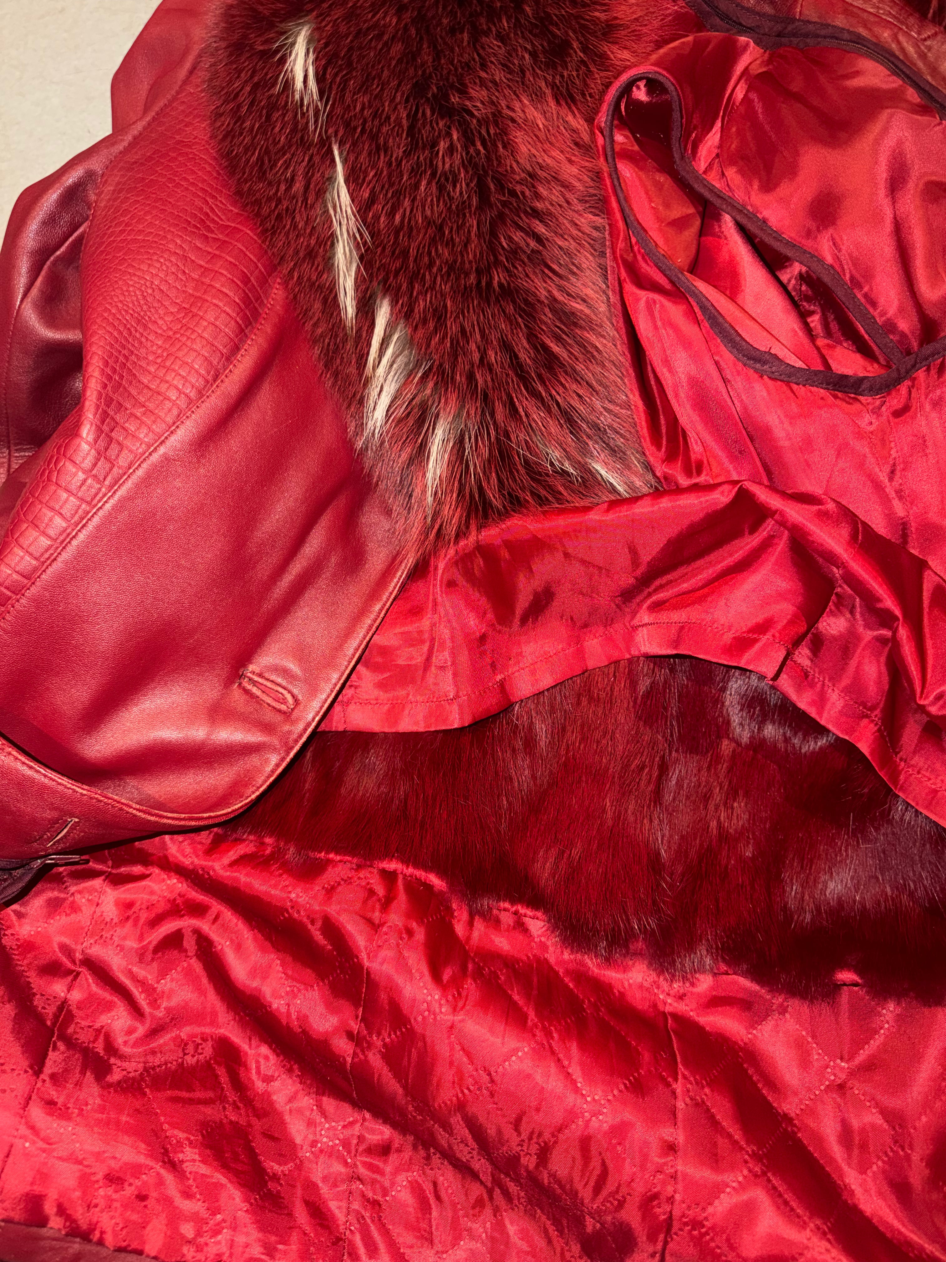real leather jacket with real fur collars and lining (XXl)