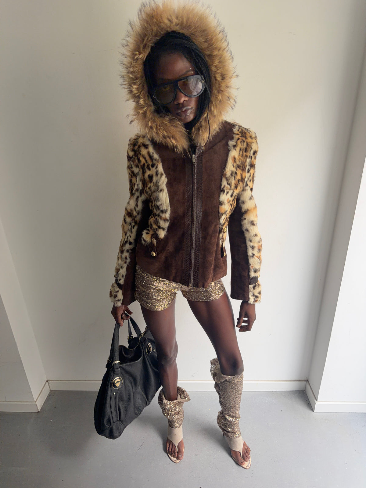 real leather and real fur jacket