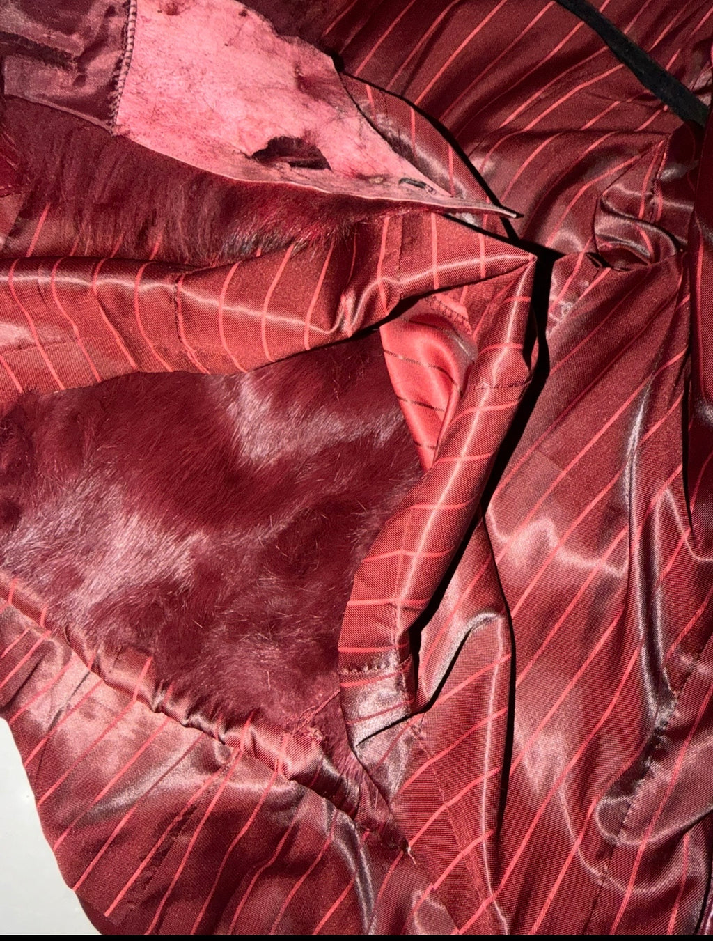 real leahter jacket with real fur collars and lining (M)