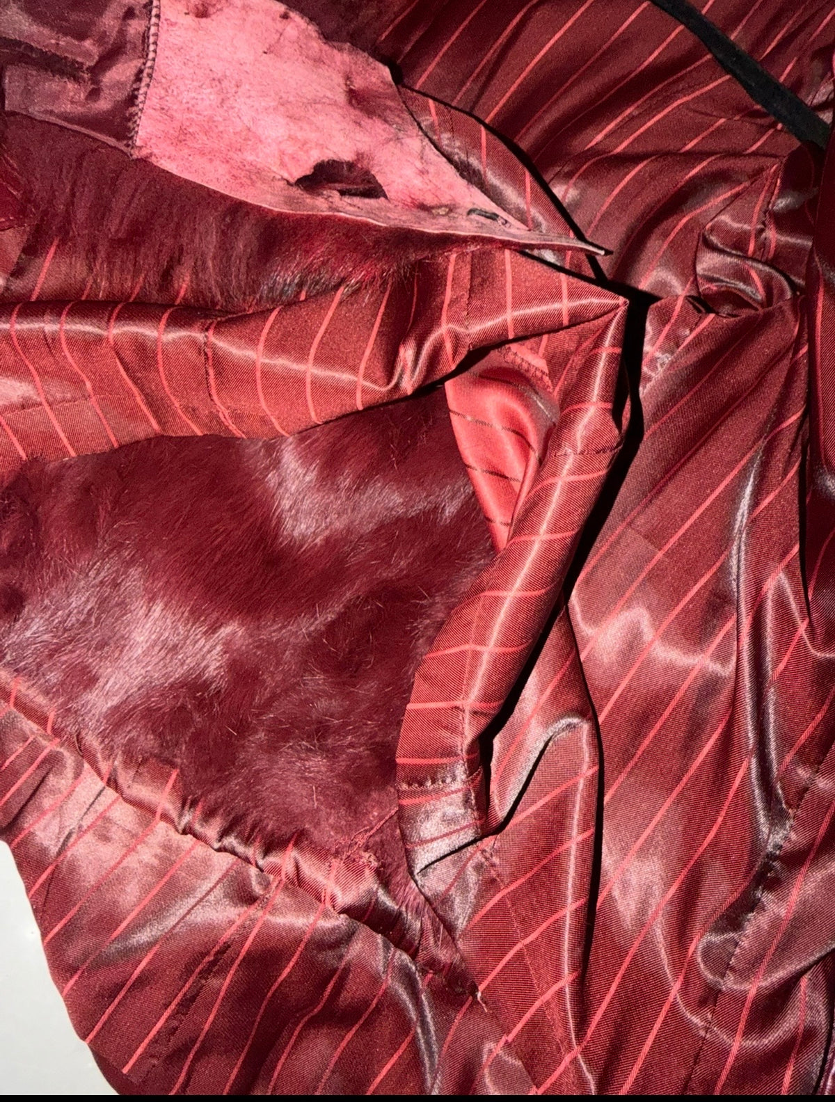 real leahter jacket with real fur collars and lining (M)