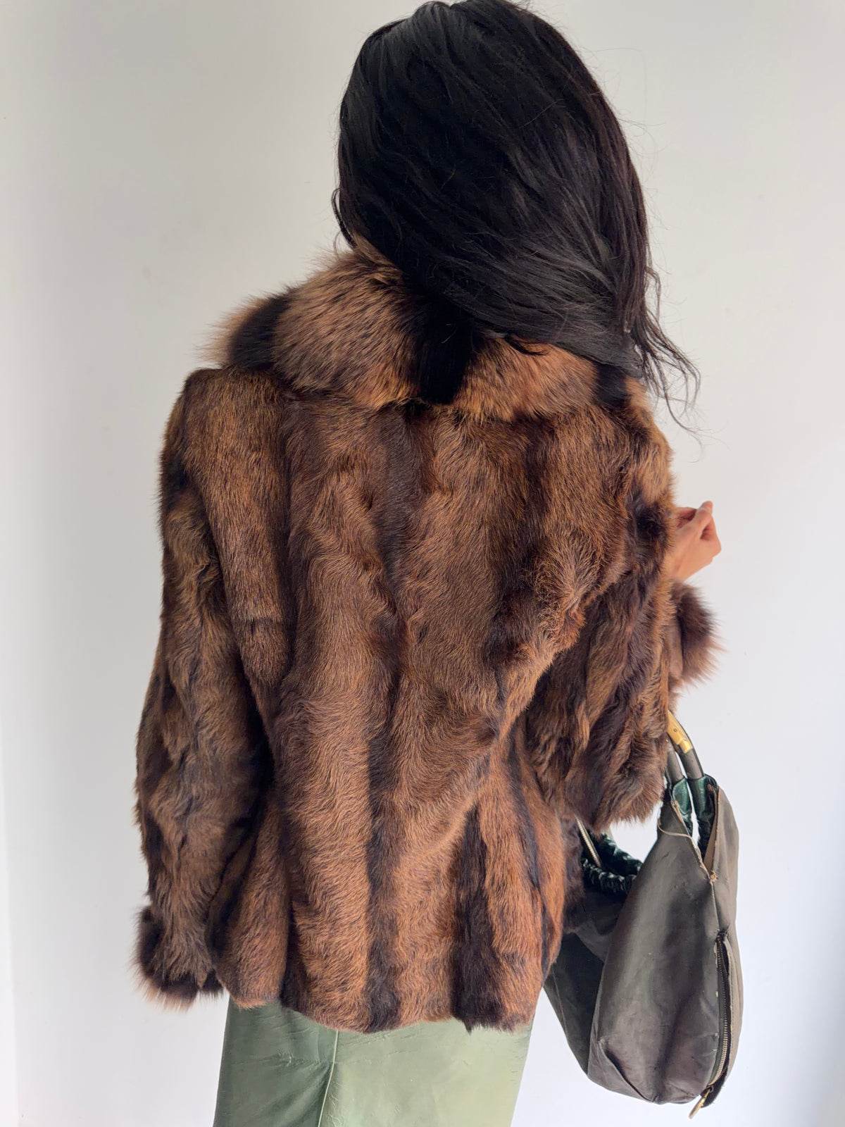 brown coat real fur