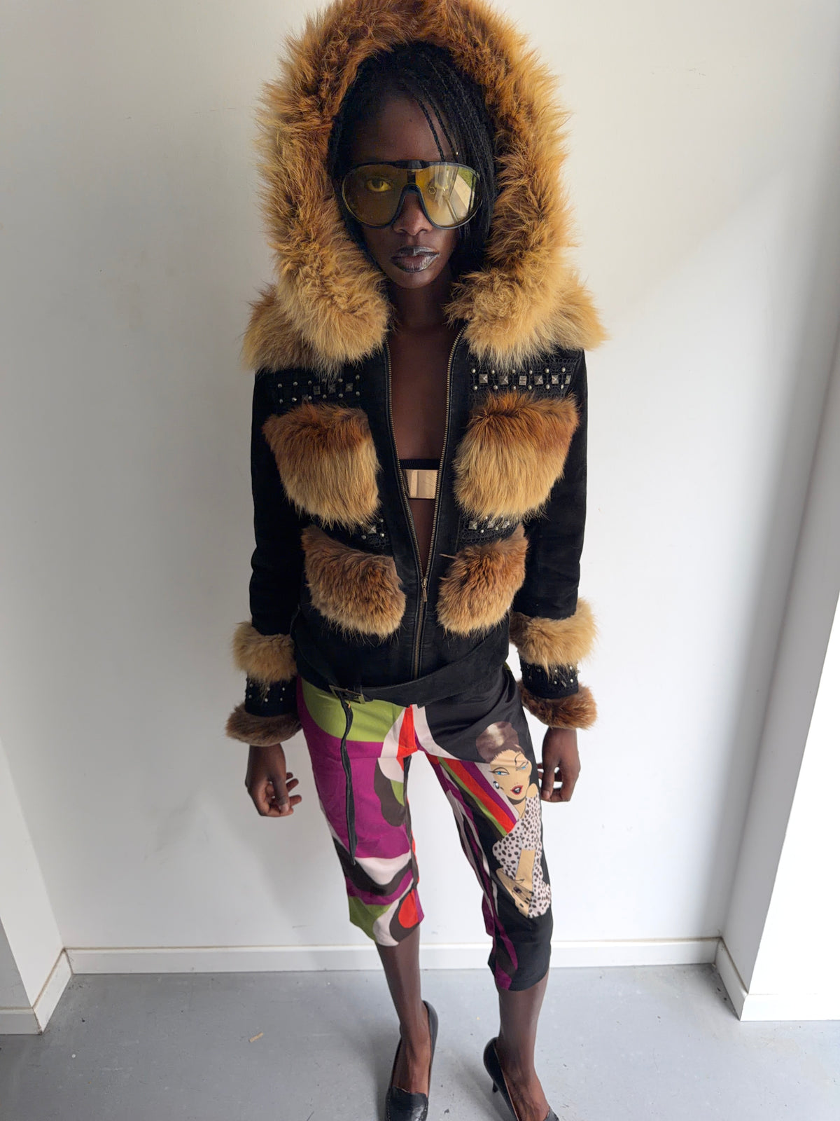 real leather and real fur jacket