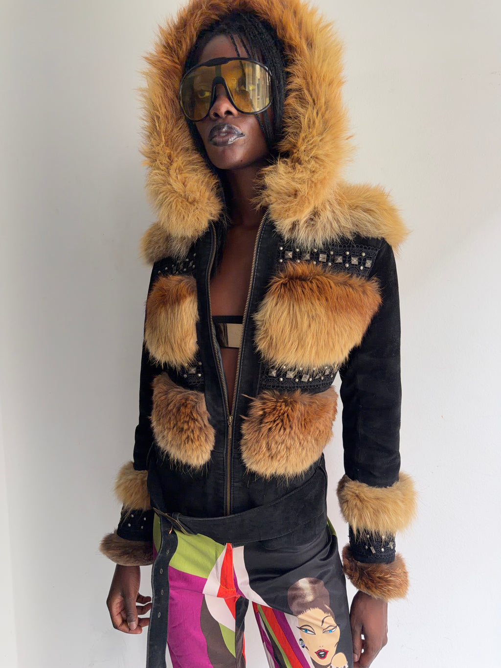 real leather and real fur jacket