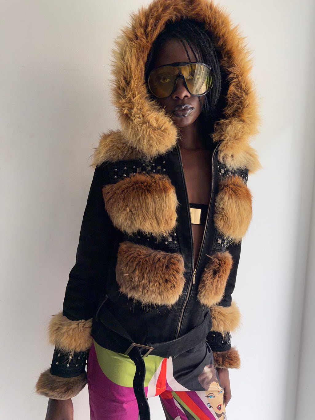 real leather and real fur jacket
