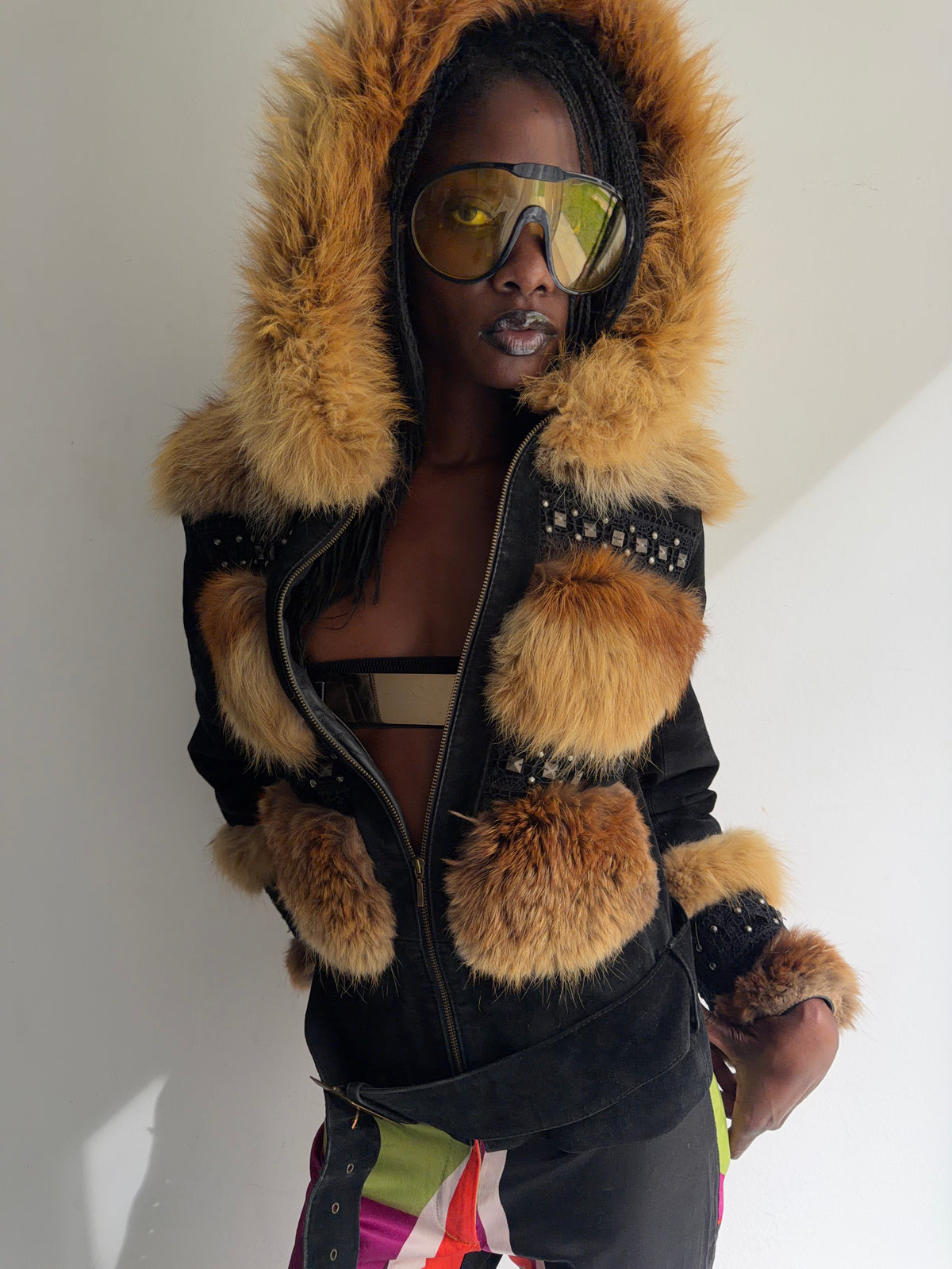 real leather and real fur jacket